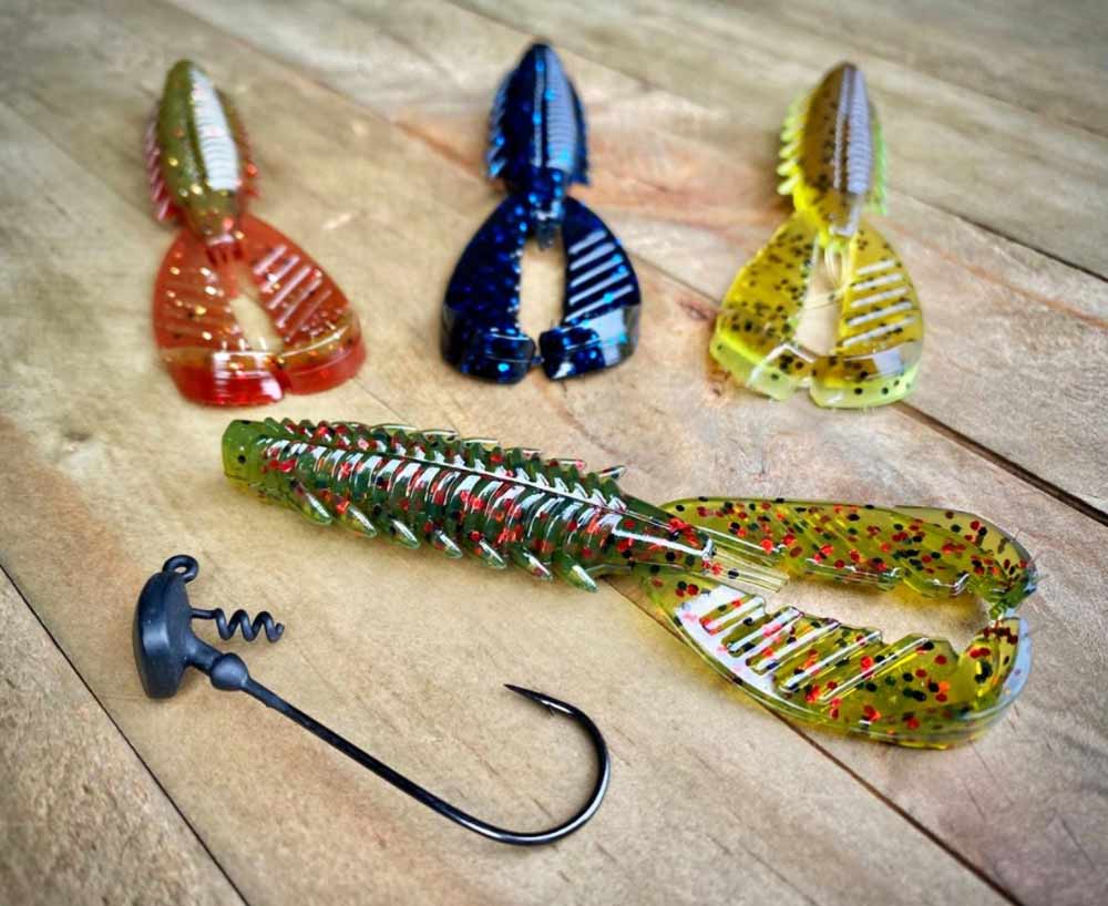 Lot of Two (2) Bruiser Baits - Crazy Craw 5ct, Christmas Smoke and