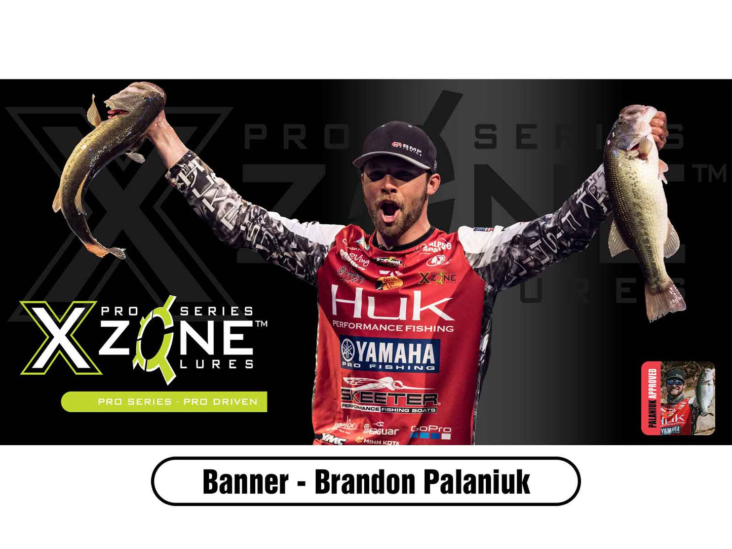 X Zone Lures Branded AOY Banner, Brandon Palaniuk, Angler of the Year