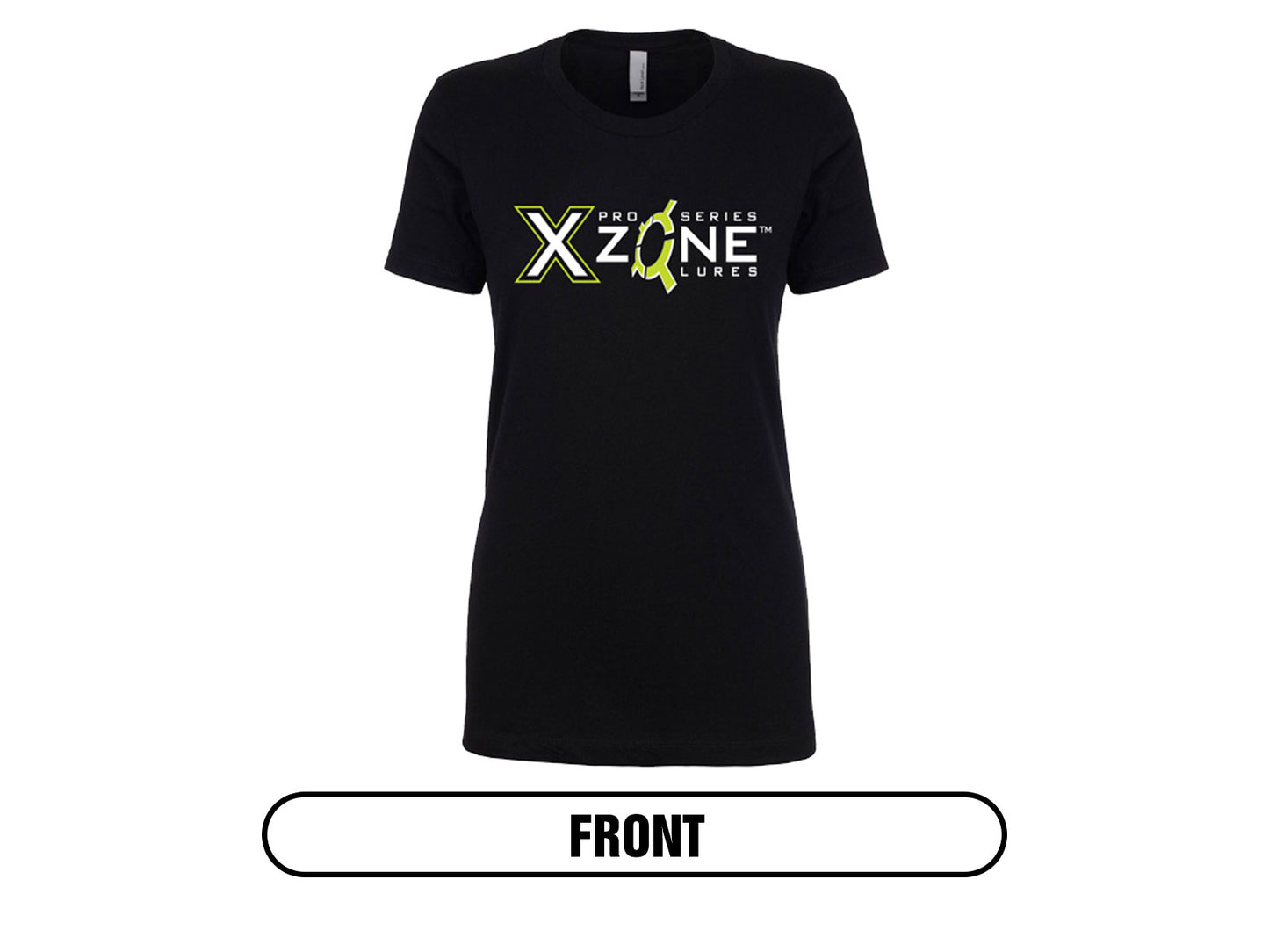 X Zone Lures Branded T-Shirt Ladies Womens Black
