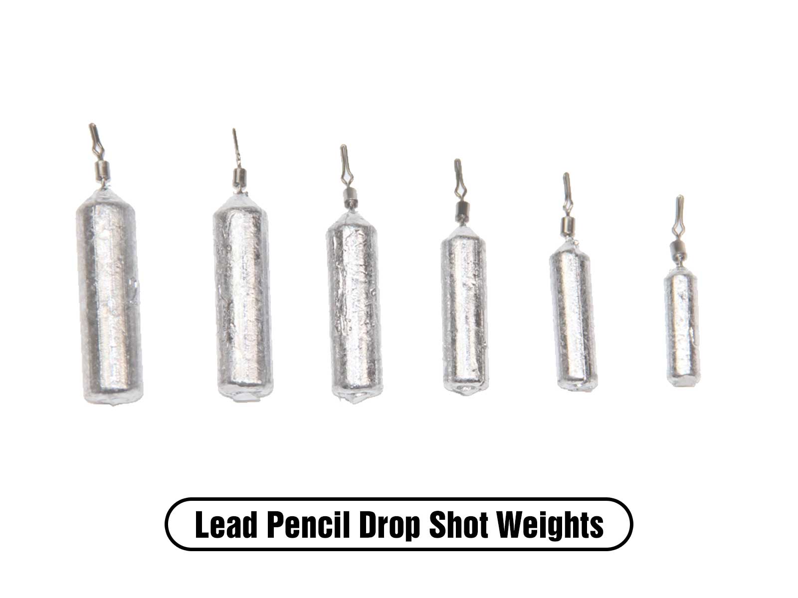 Lead Pencil Skinny Drop Shot Weight for Largemouth Bass Fishing, Smallmouth Bass Fishing and Walleye Fishing Lure